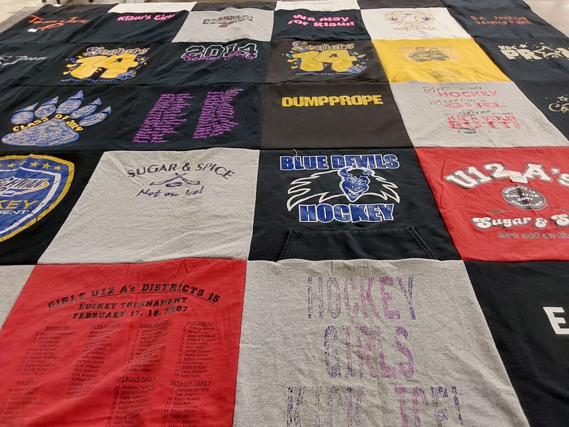 T-shirt quilt featuring blue devils hockey by Matt from ND