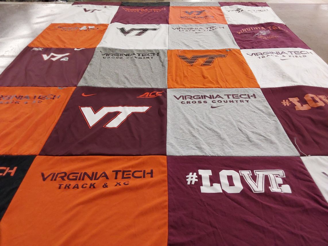 T-shirt quilt from virginia tech university by Tracey from MD