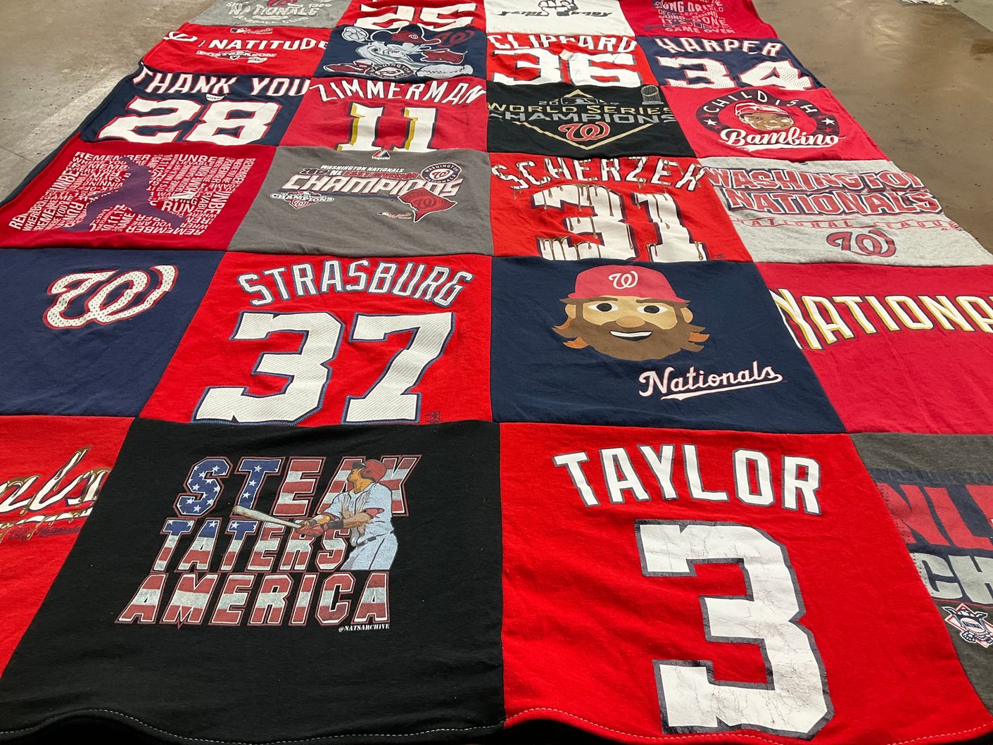 T-shirt quilt featuring washington nationals by Janelle from VA