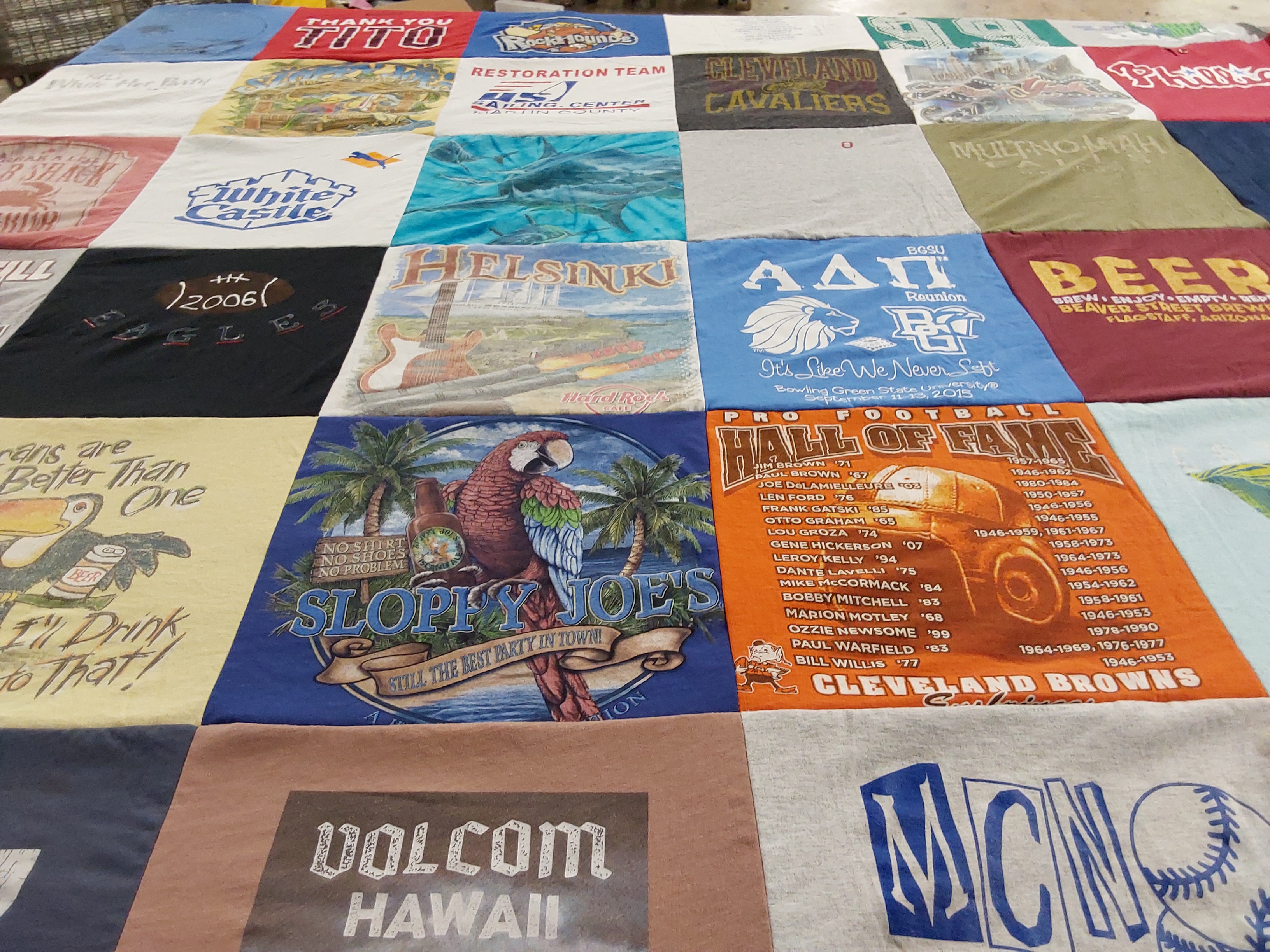 T-shirt quilt featuring cleveland browns, eagles by Jacqueline from OH