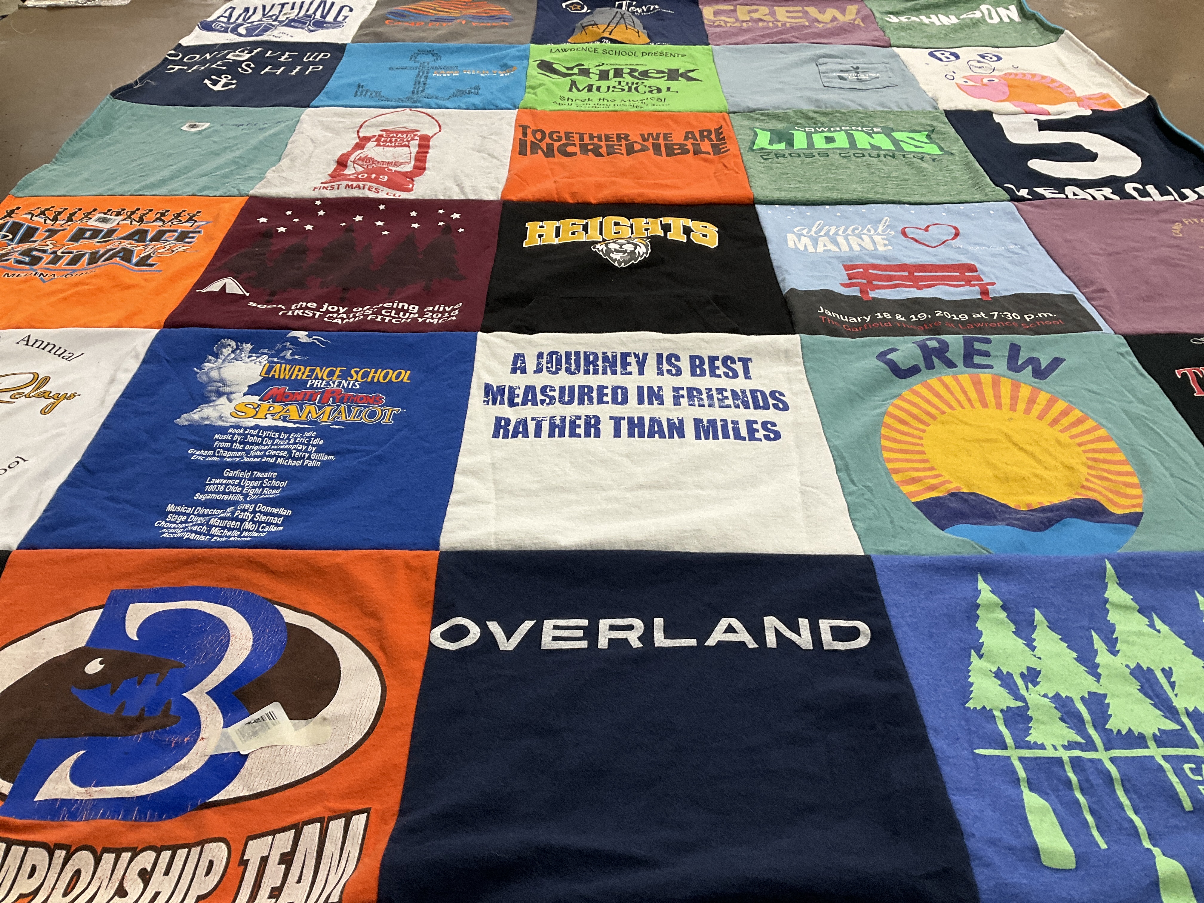 T-shirt quilt from lawrence school by Karen from OH