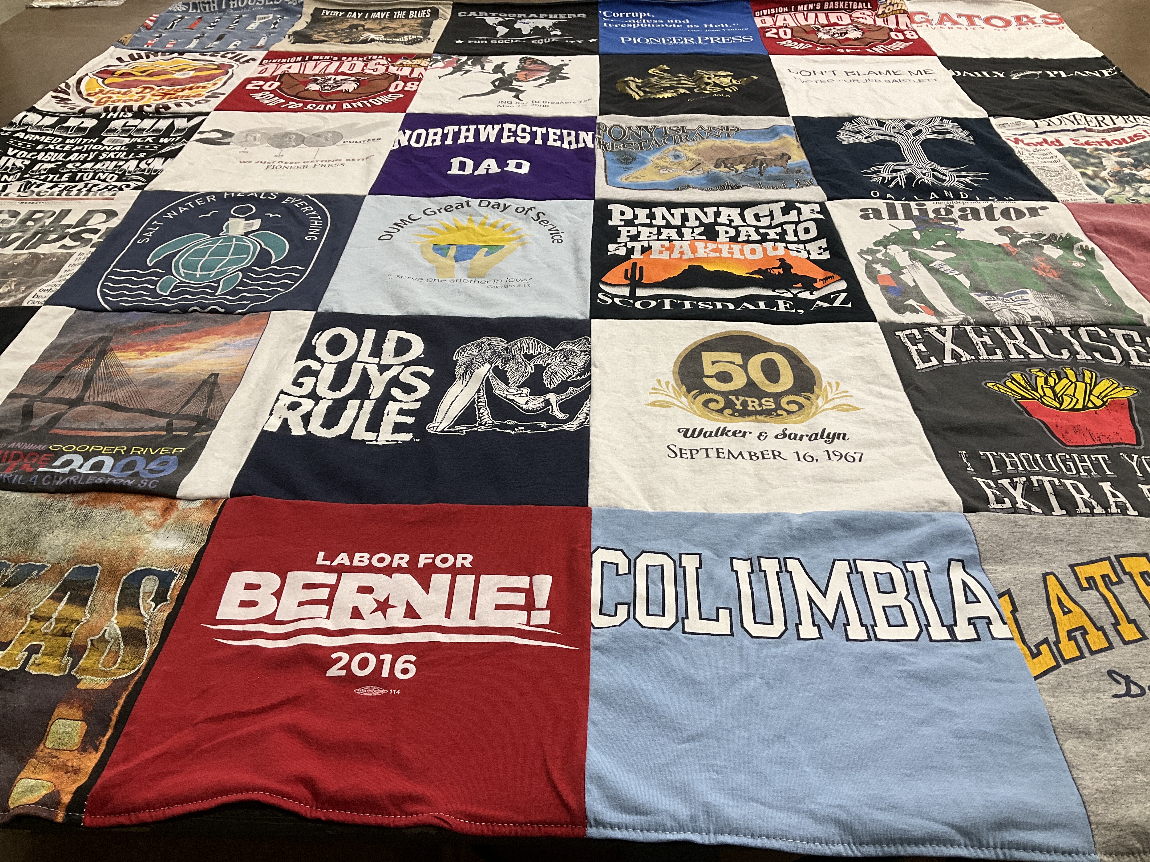T-shirt quilt from northwestern university by Walker from CA