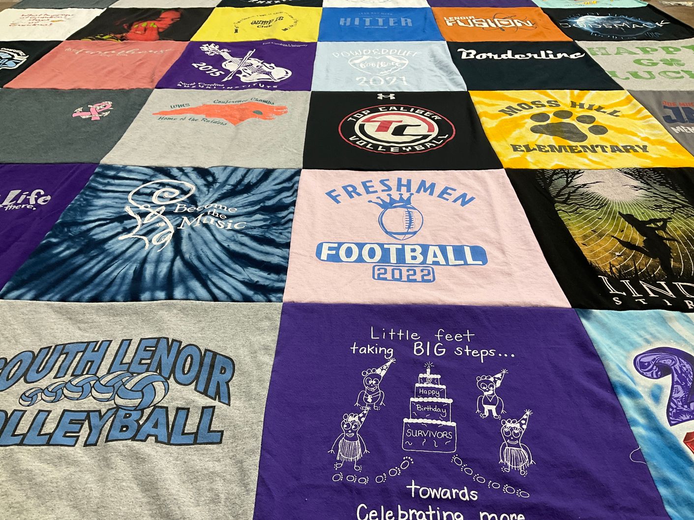 T-shirt quilt featuring south lenoir volleyball by ANGELA from NC