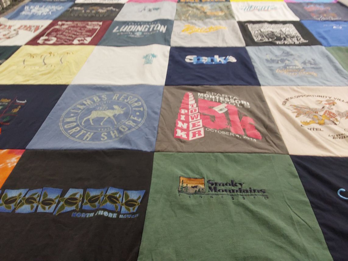 T-shirt quilt with travel, nature themes by Joyce from FL