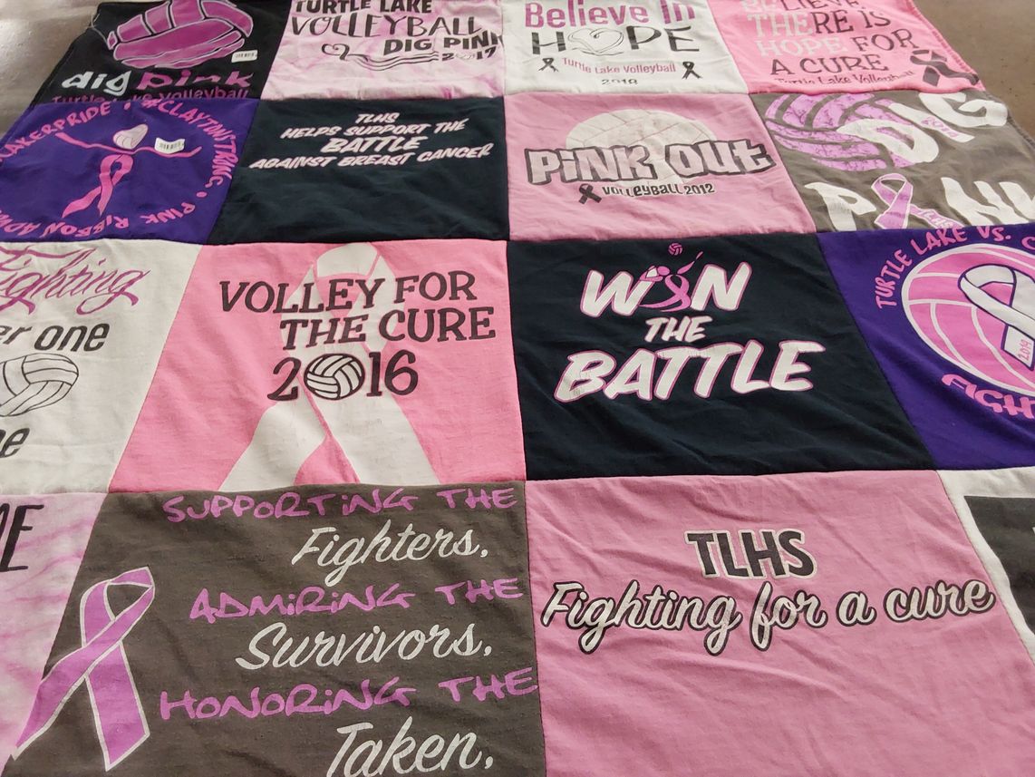 T-shirt quilt from turtle lake high school by Samantha from WI