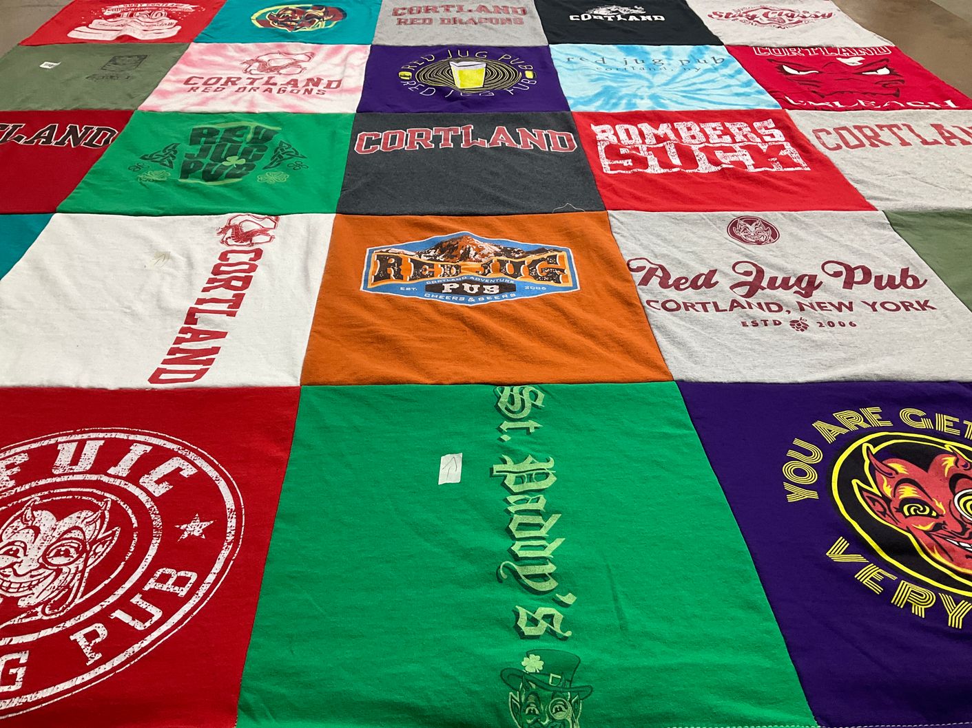 T-shirt quilt featuring cortland red dragons by Allison from NY