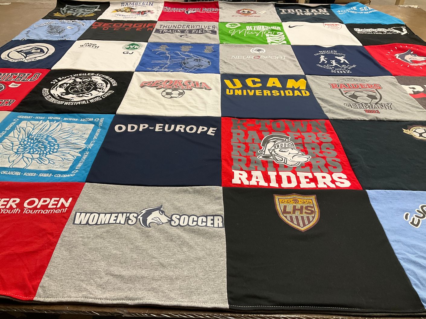 T-shirt quilt featuring k-town raiders by Gabs from CO