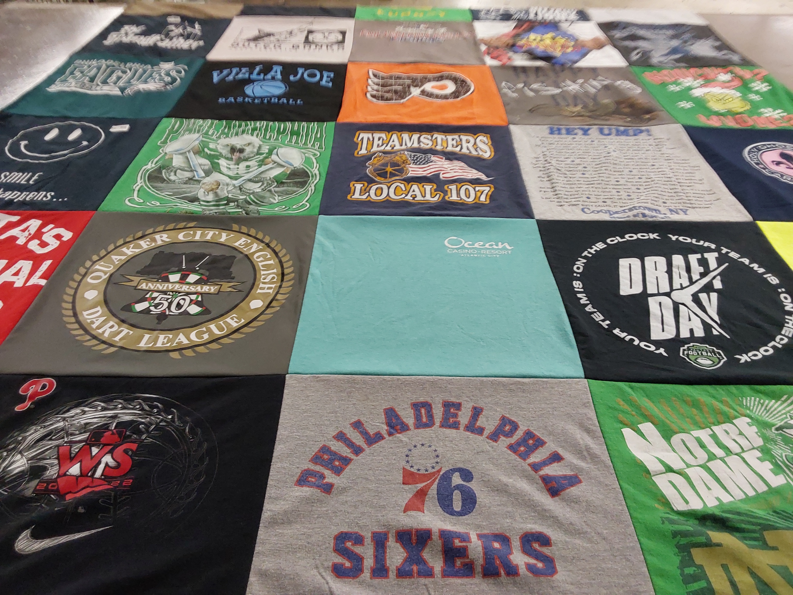 T-shirt quilt featuring philadelphia sixers by Jennifer from PA