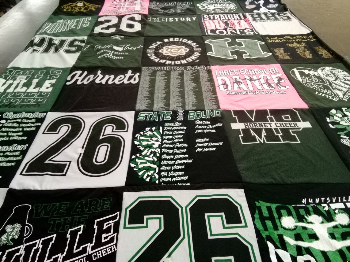 T-shirt quilt from huntsville high school by autumn from TX