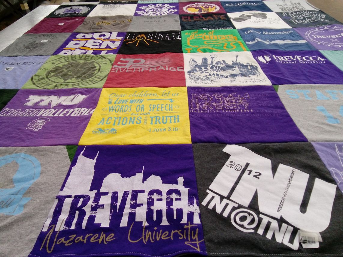 T-shirt quilt featuring trevecca nazarene university volleyball by Lindsay from FL