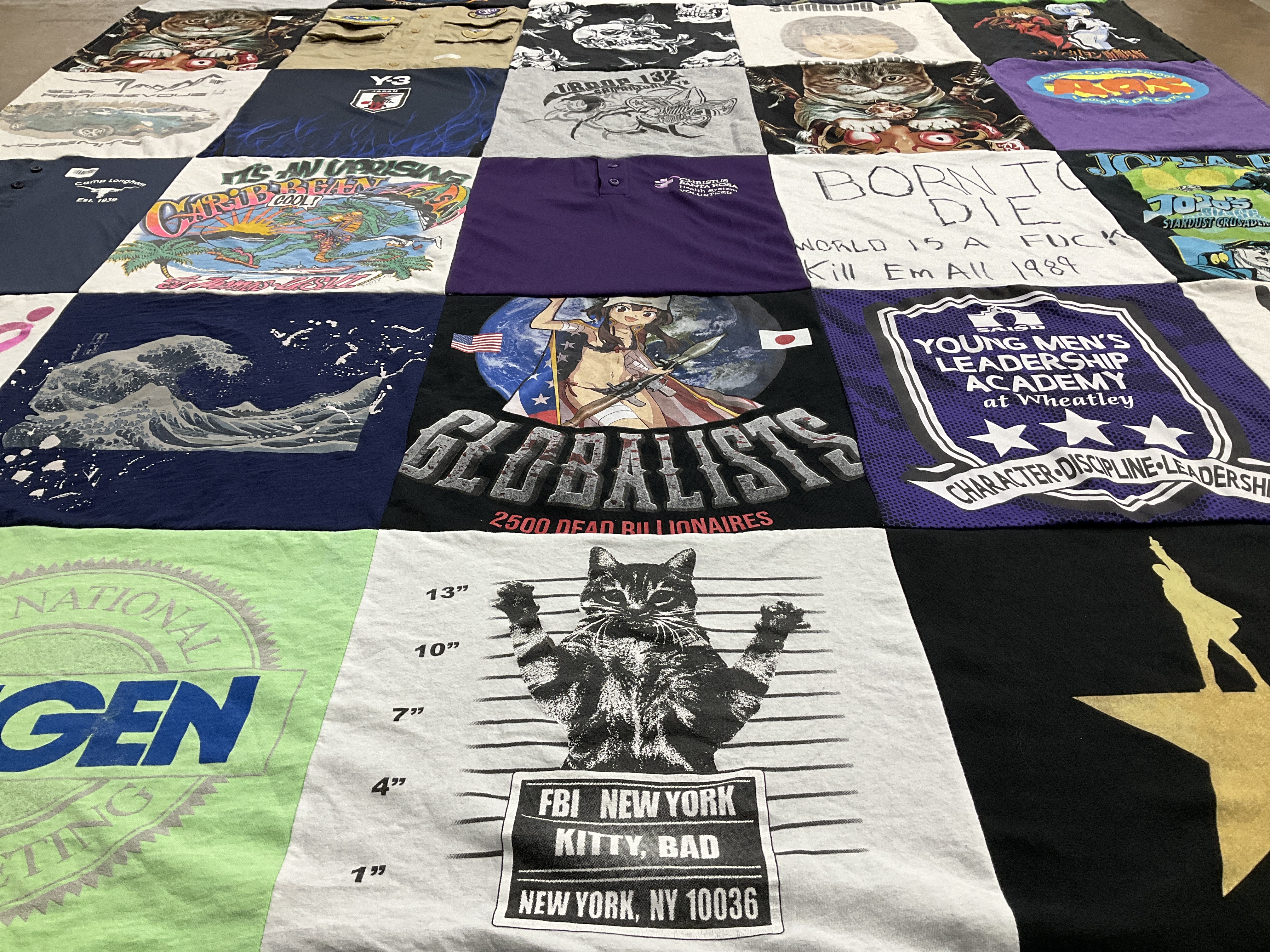 T-shirt quilt from wheatley college by Hayley from TX