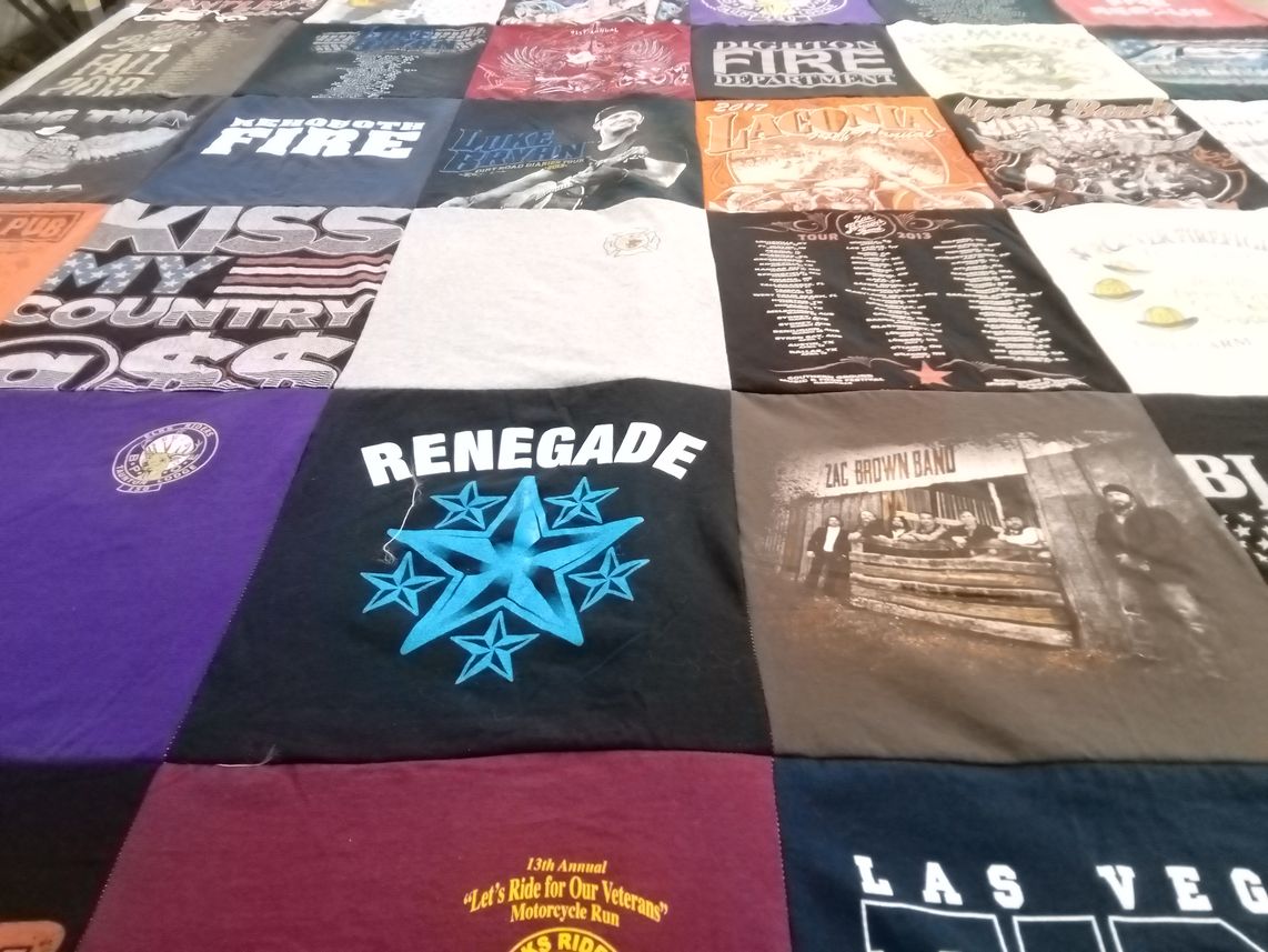 T-shirt quilt with music, country music themes by Matthew from MA