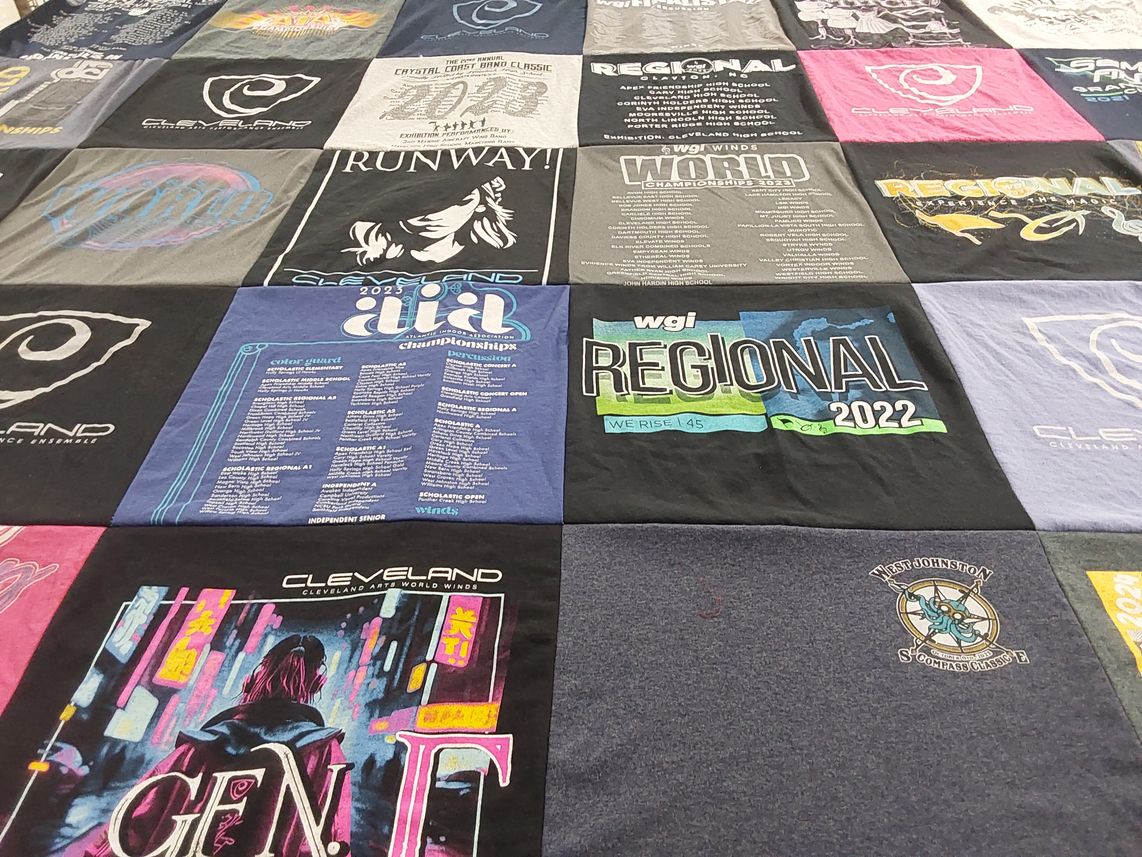 T-shirt quilt from cleveland state university by Melinda from NC