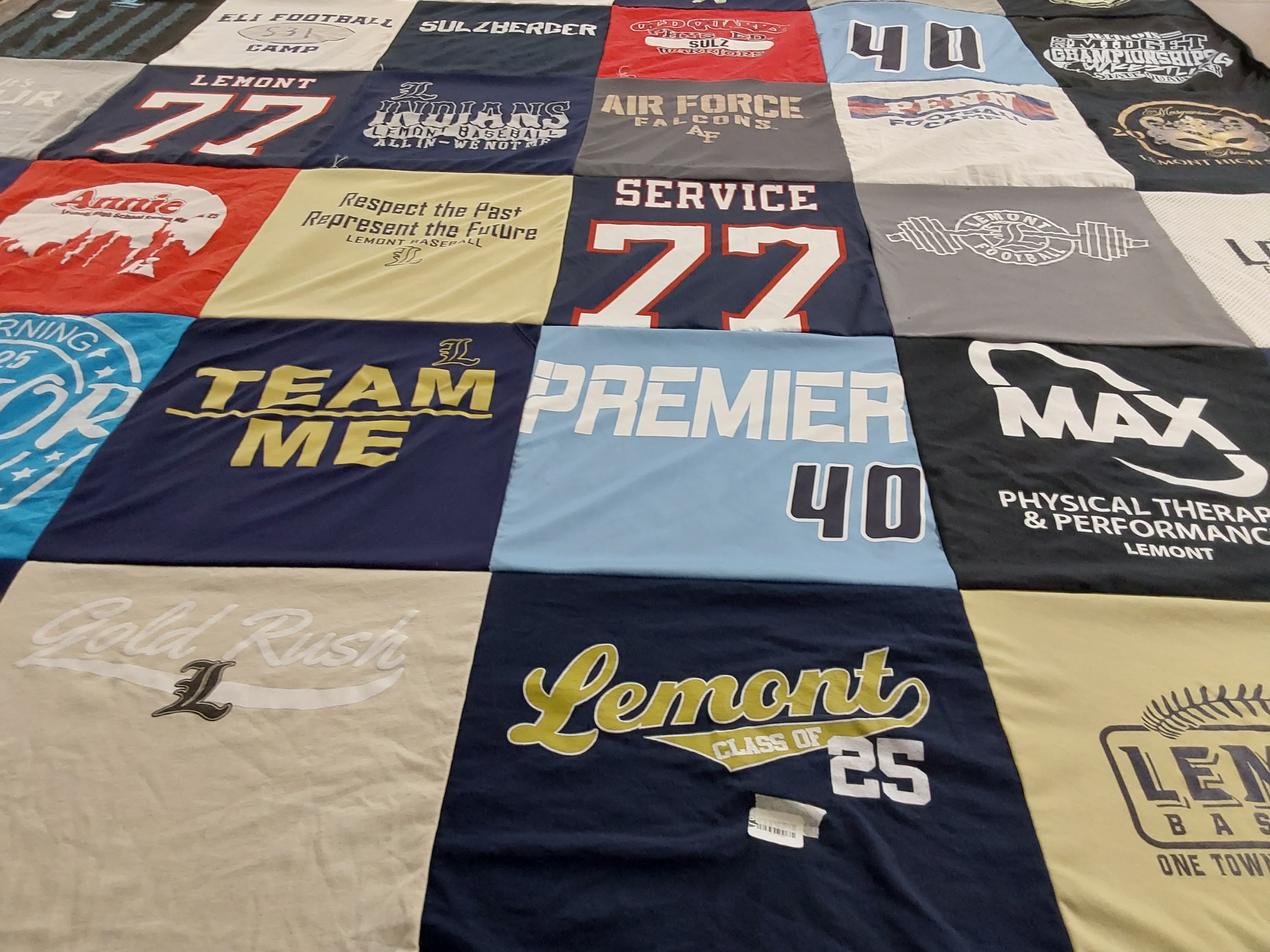 T-shirt quilt featuring lemont high school football by Lauren  from IL