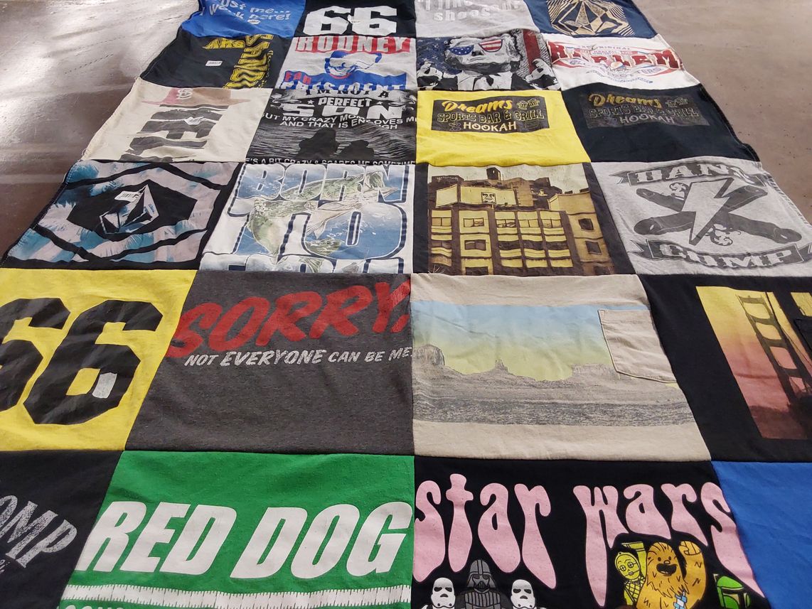 T-shirt quilt with hookah, bar themes by Derrell from TX
