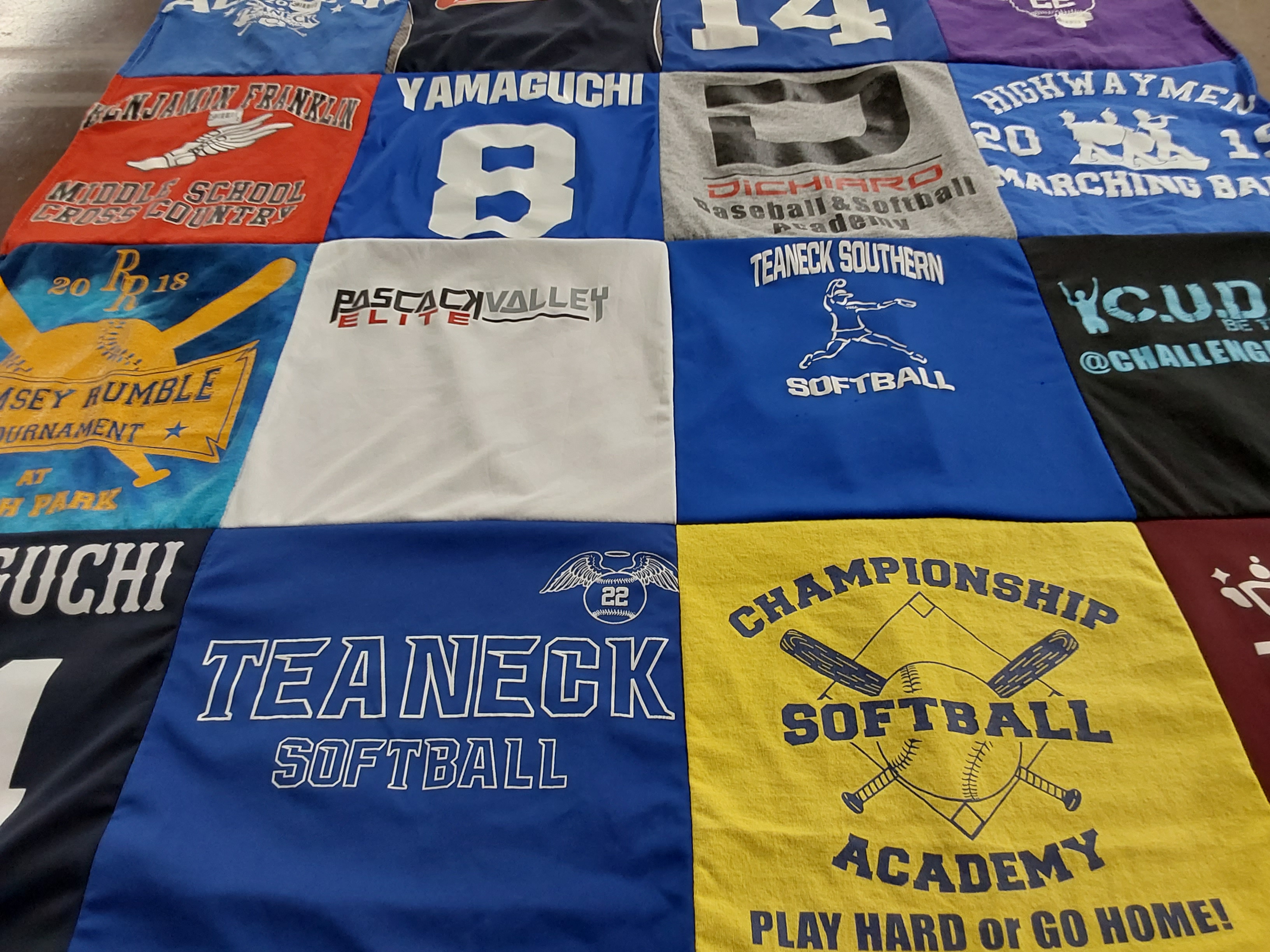 T-shirt quilt from benjamin franklin middle school by Yoji from NJ