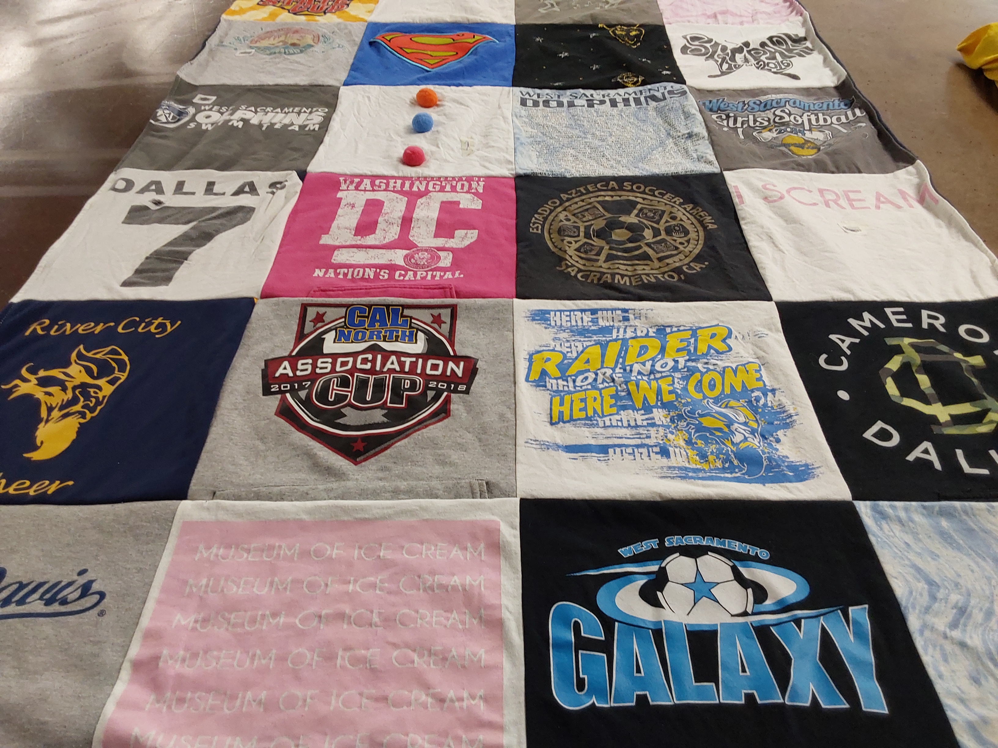 T-shirt quilt featuring west sacramento galaxy by Yolanda from CA