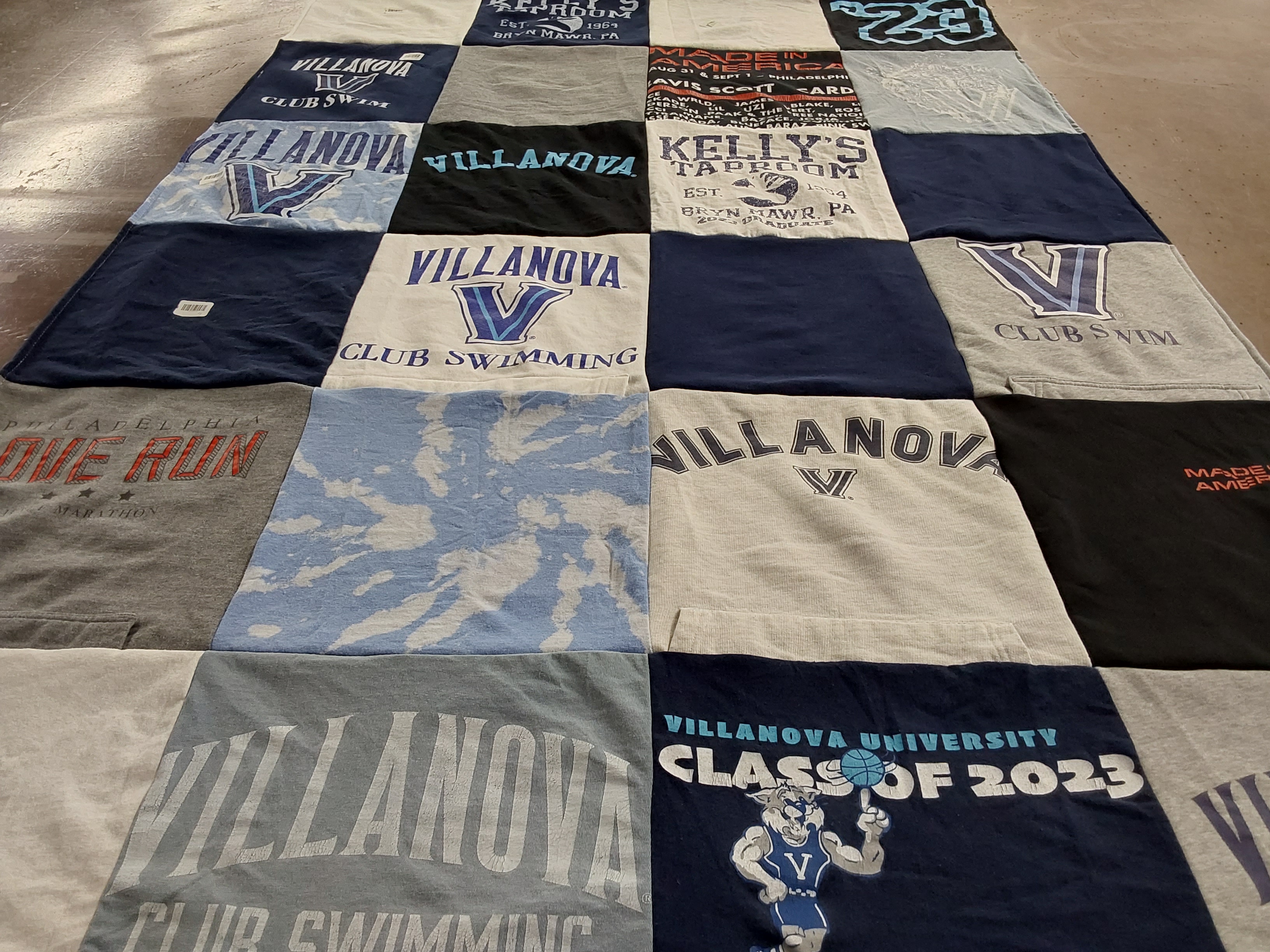 T-shirt quilt from villanova university by Aubrey from NJ