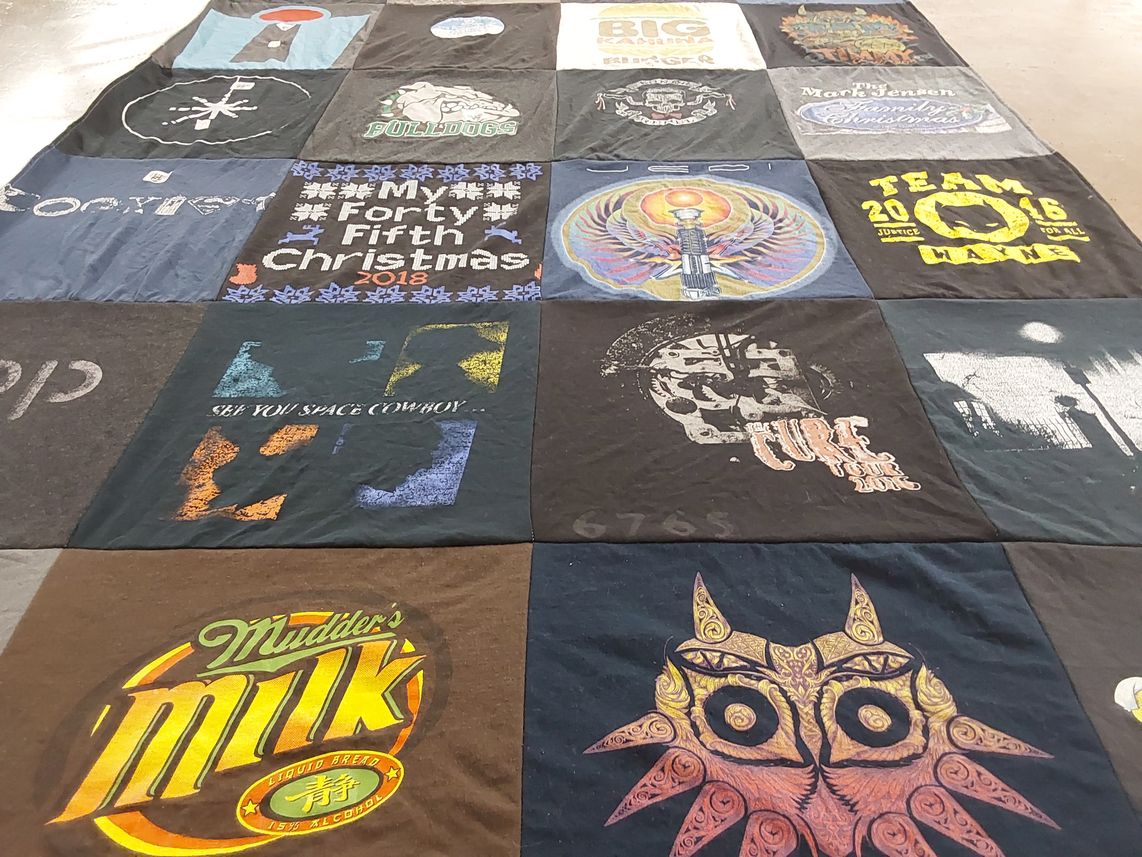 T-shirt quilt with holidays, animation themes by Allen from VA