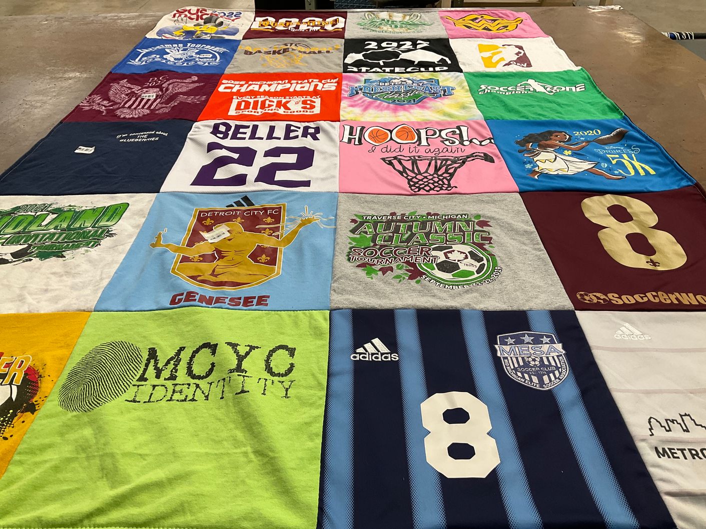 T-shirt quilt featuring detroit city football club, mesa soccer club by Jaime from MI