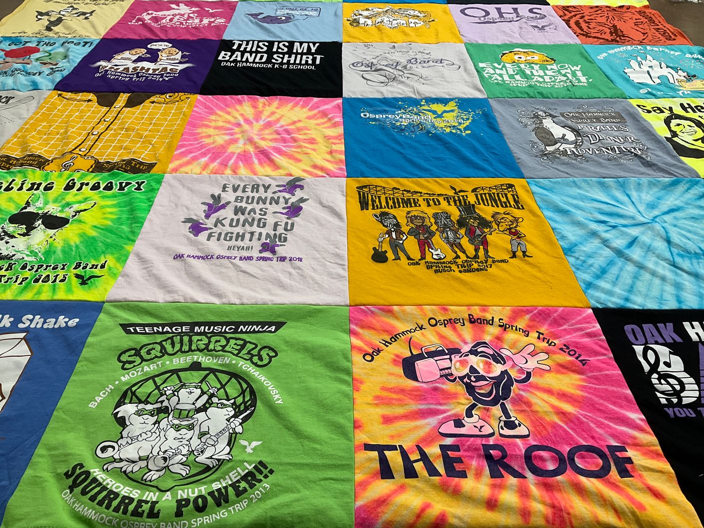 T-shirt quilt from oak hammock k-8 school by Amy from FL