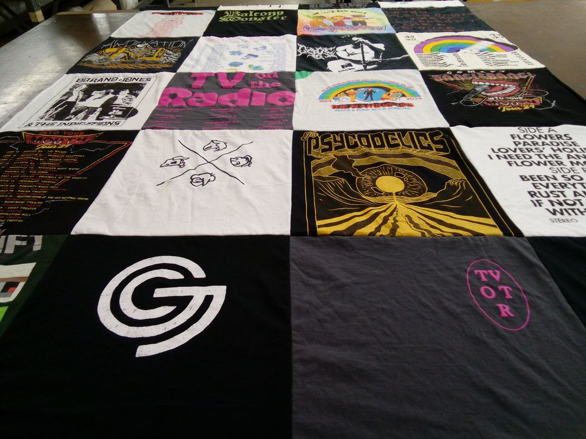 T-shirt quilt with music, art themes by Robert from MI
