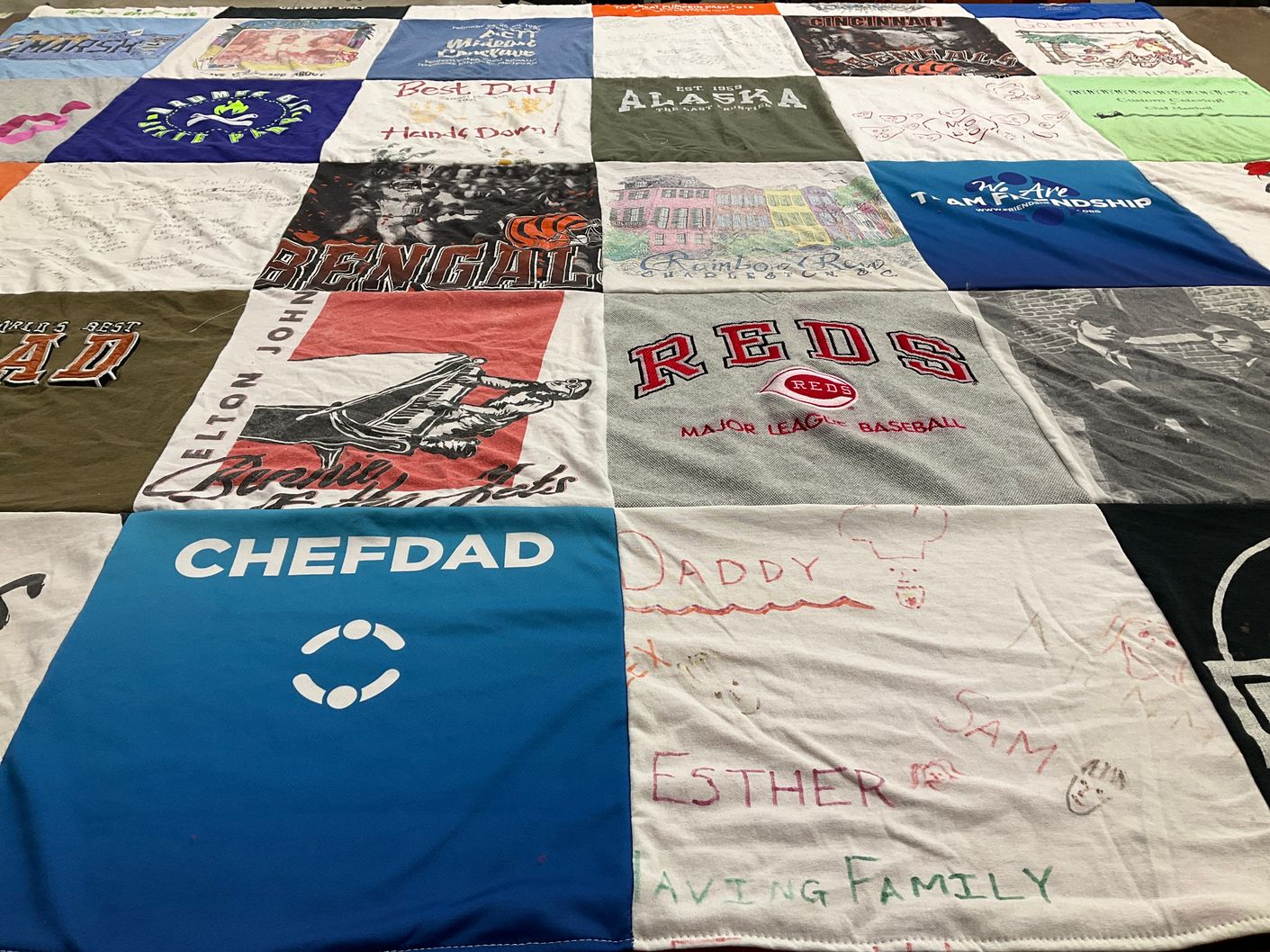 T-shirt quilt featuring cincinnati reds by Jodie from OH
