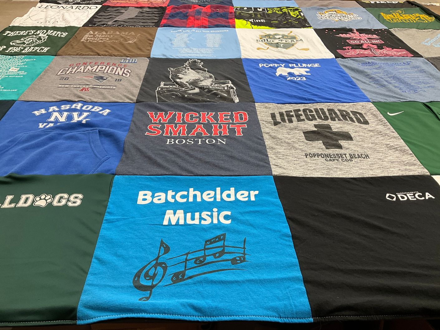 T-shirt quilt featuring bulldogs by Jennifer from MA