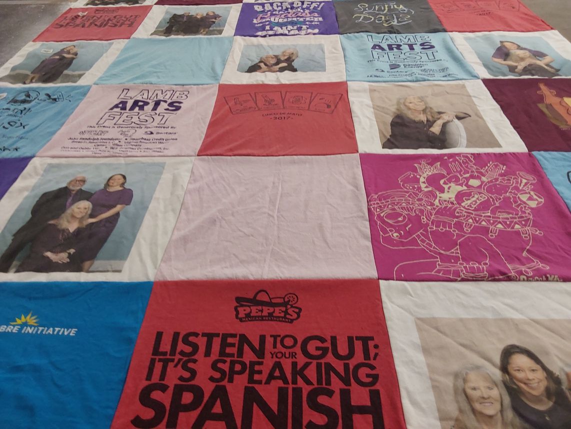 T-shirt quilt with art, culture themes by Tabitha from VA