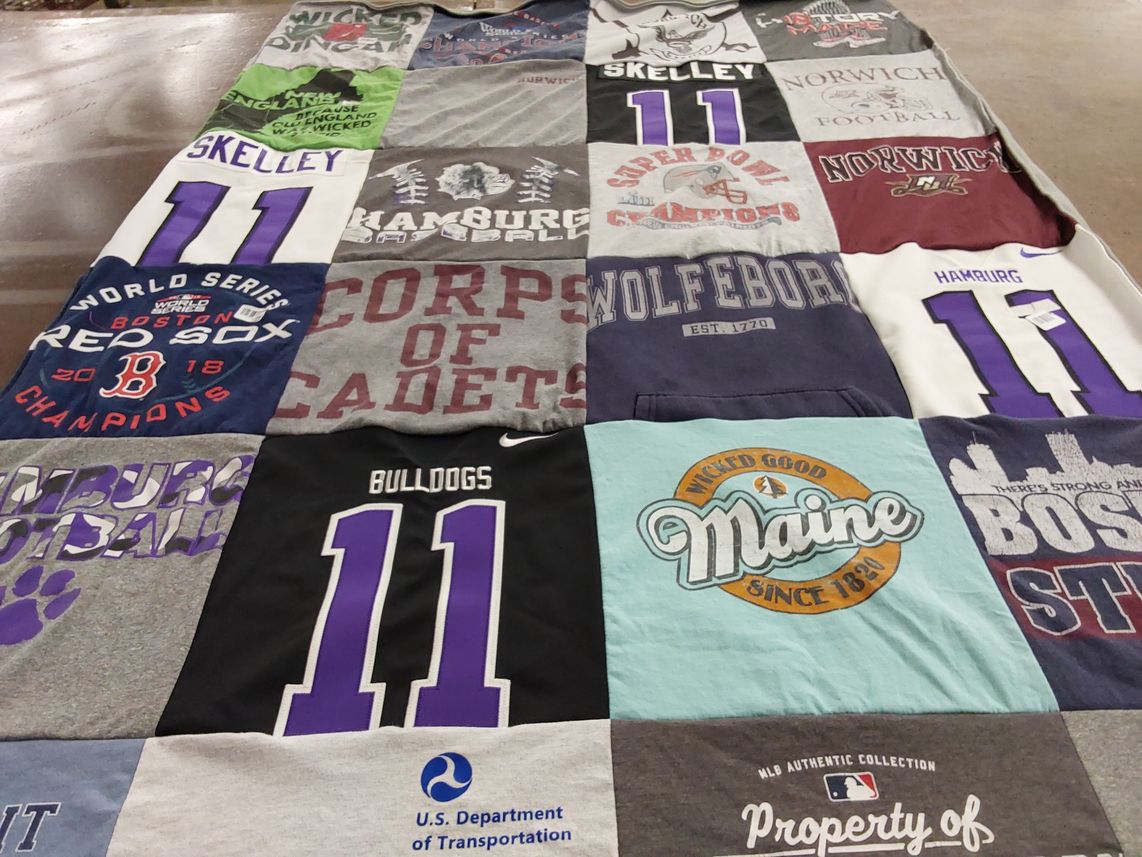 T-shirt quilt featuring hamburg high school football, norwich university football by David from NY