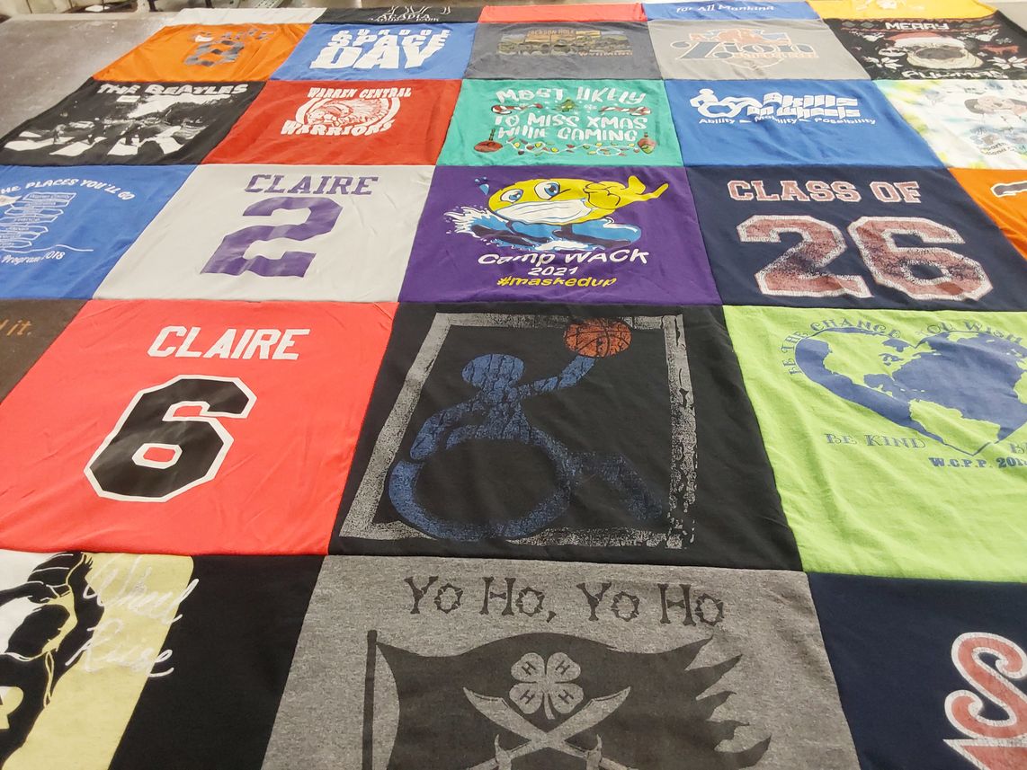 T-shirt quilt from warren central high school by Angela from IN