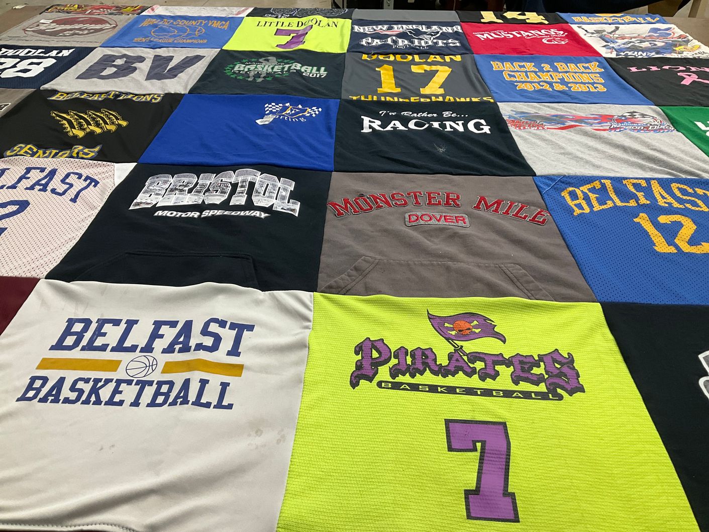 T-shirt quilt featuring belfast basketball, belfast lions by Torey from ME