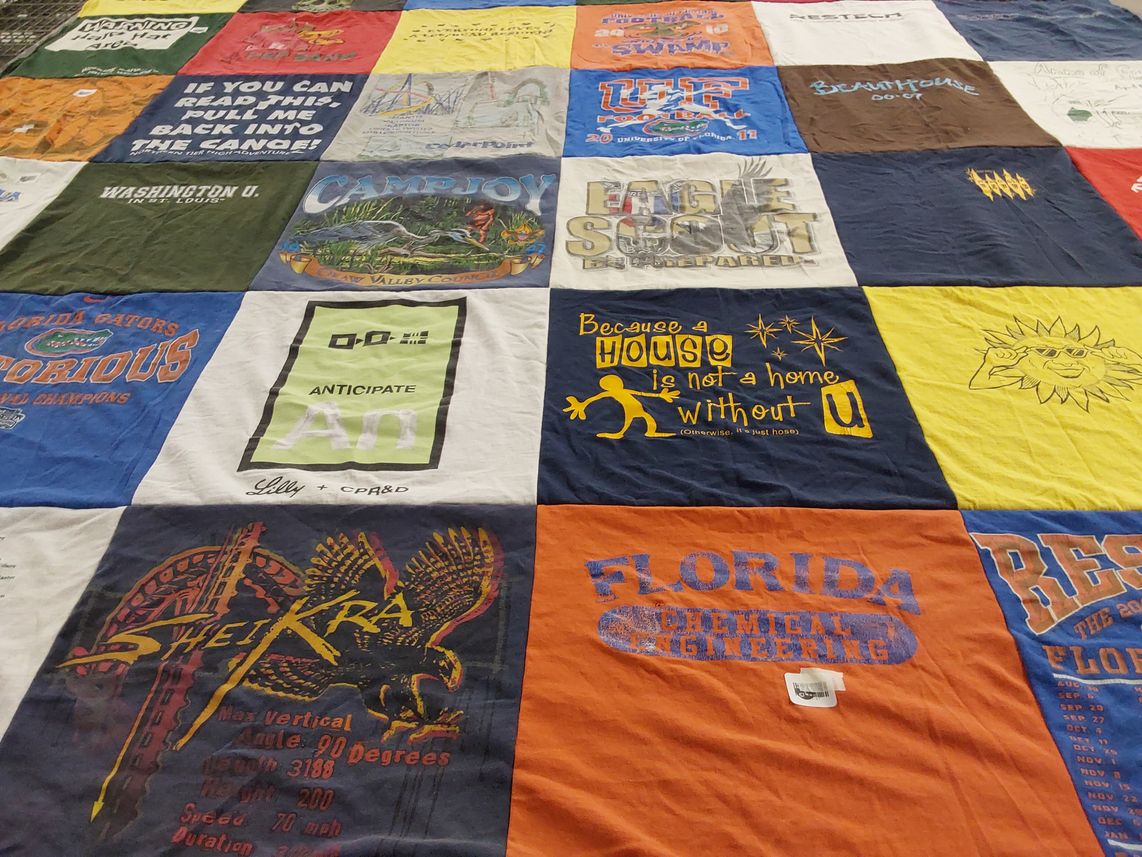 T-shirt quilt featuring florida gators by Leeann from IN