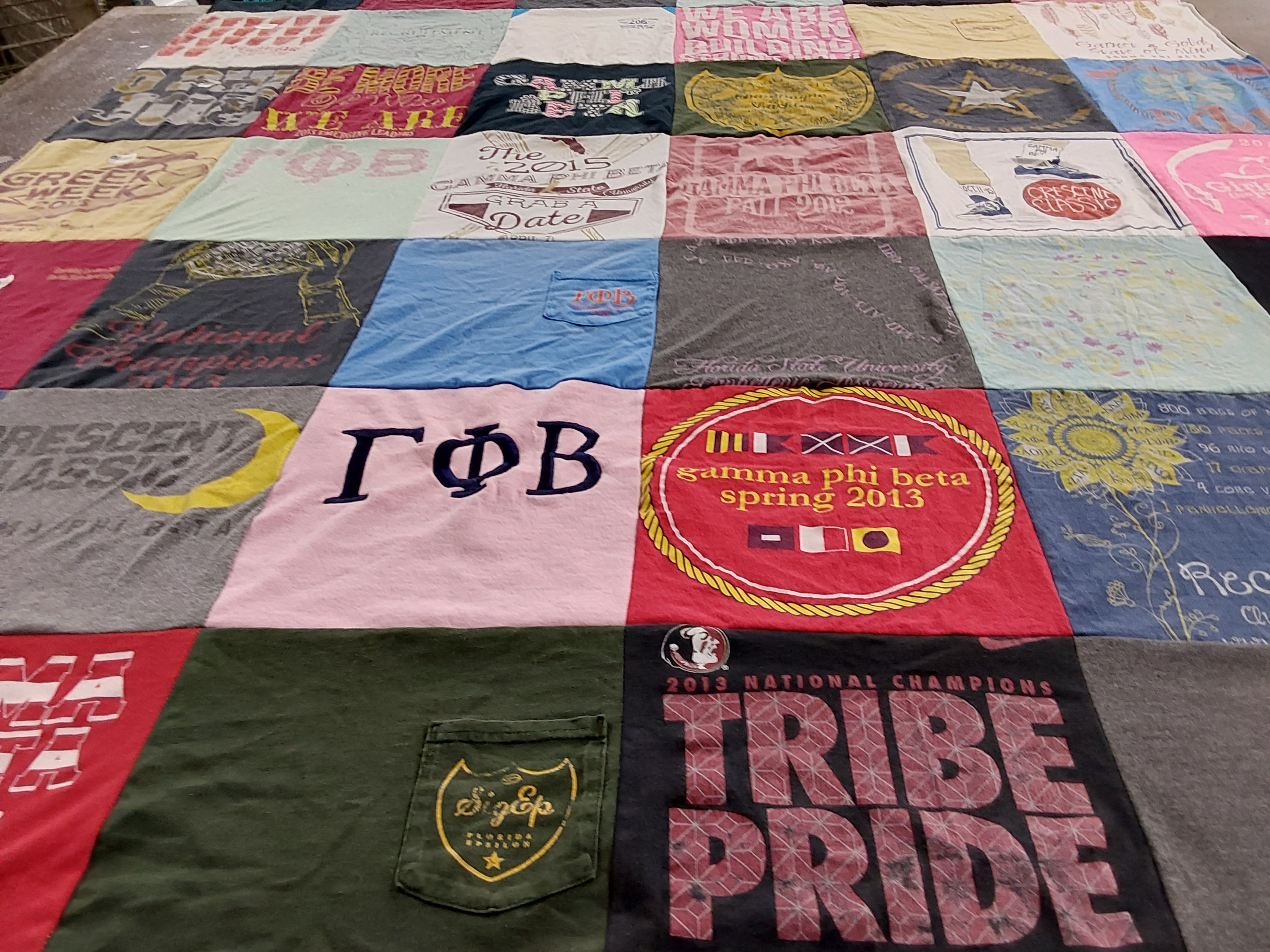 T-shirt quilt from florida state university by Brianna from GA