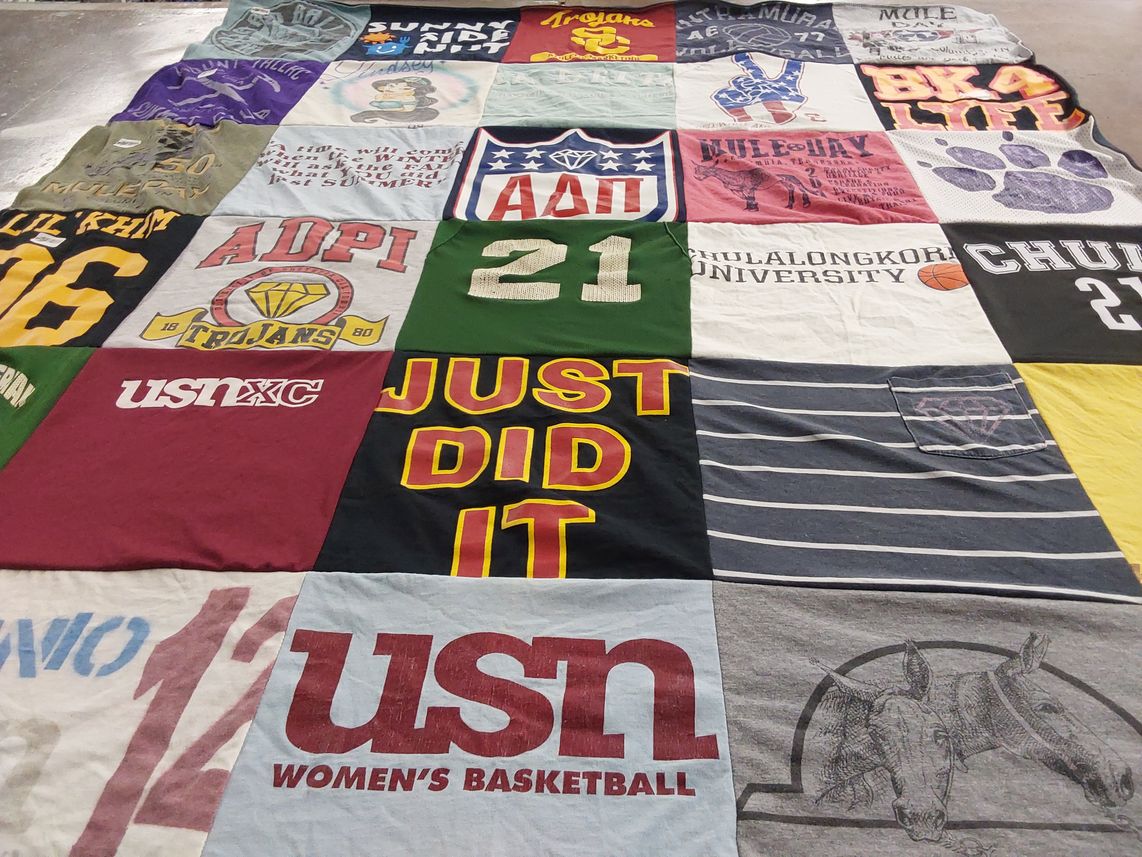 T-shirt quilt from chulaongkorn university by Lindsey from CA