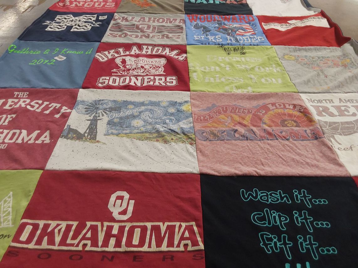 T-shirt quilt featuring oklahoma sooners by Candace from OK