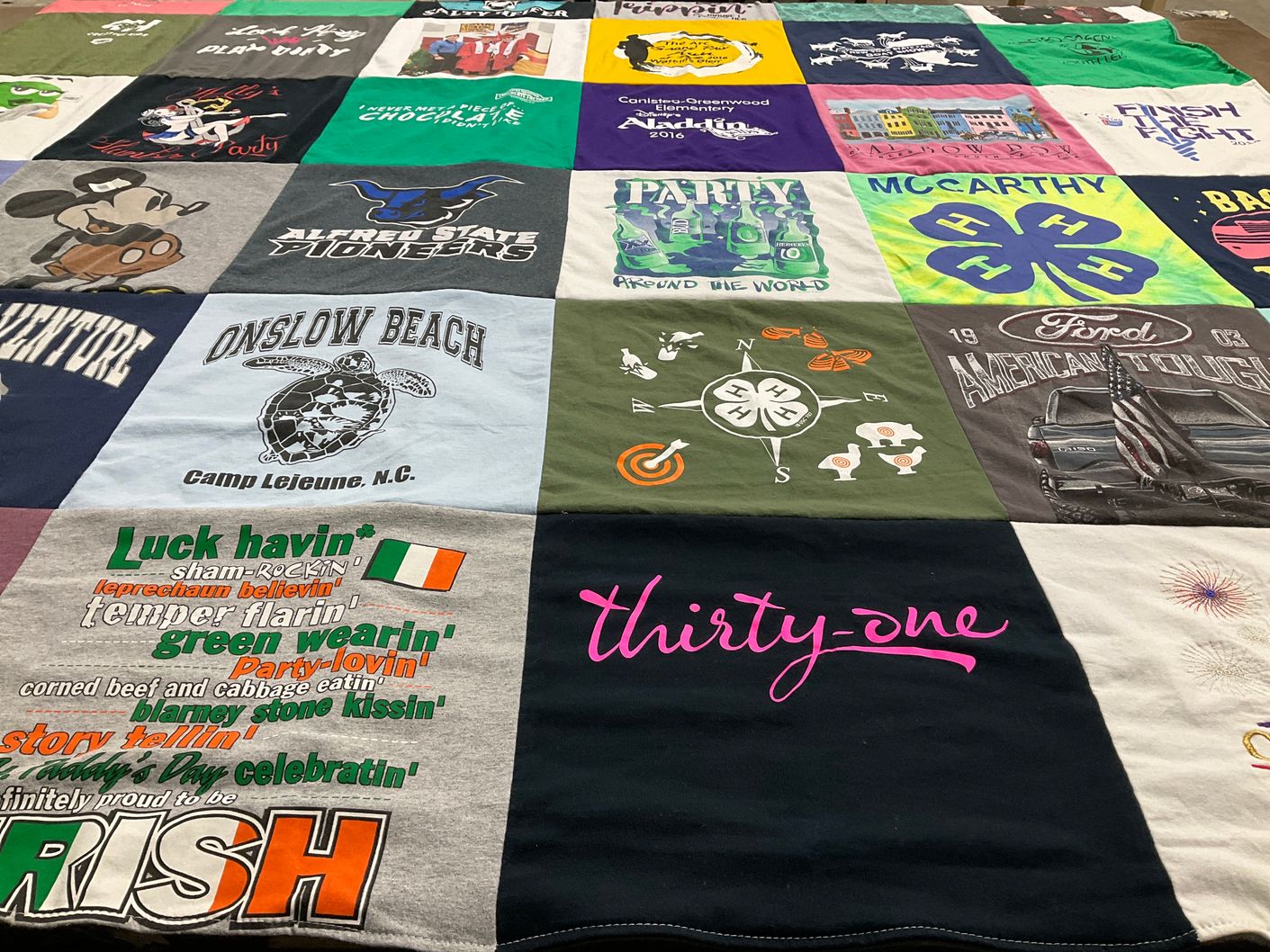 T-shirt quilt from alfred state college by Michelle from NY