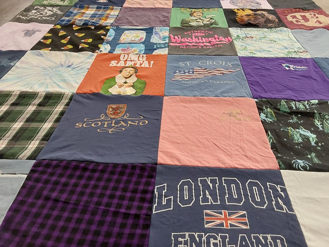 T-shirt quilt with travel, culture themes by Kimberly from AZ