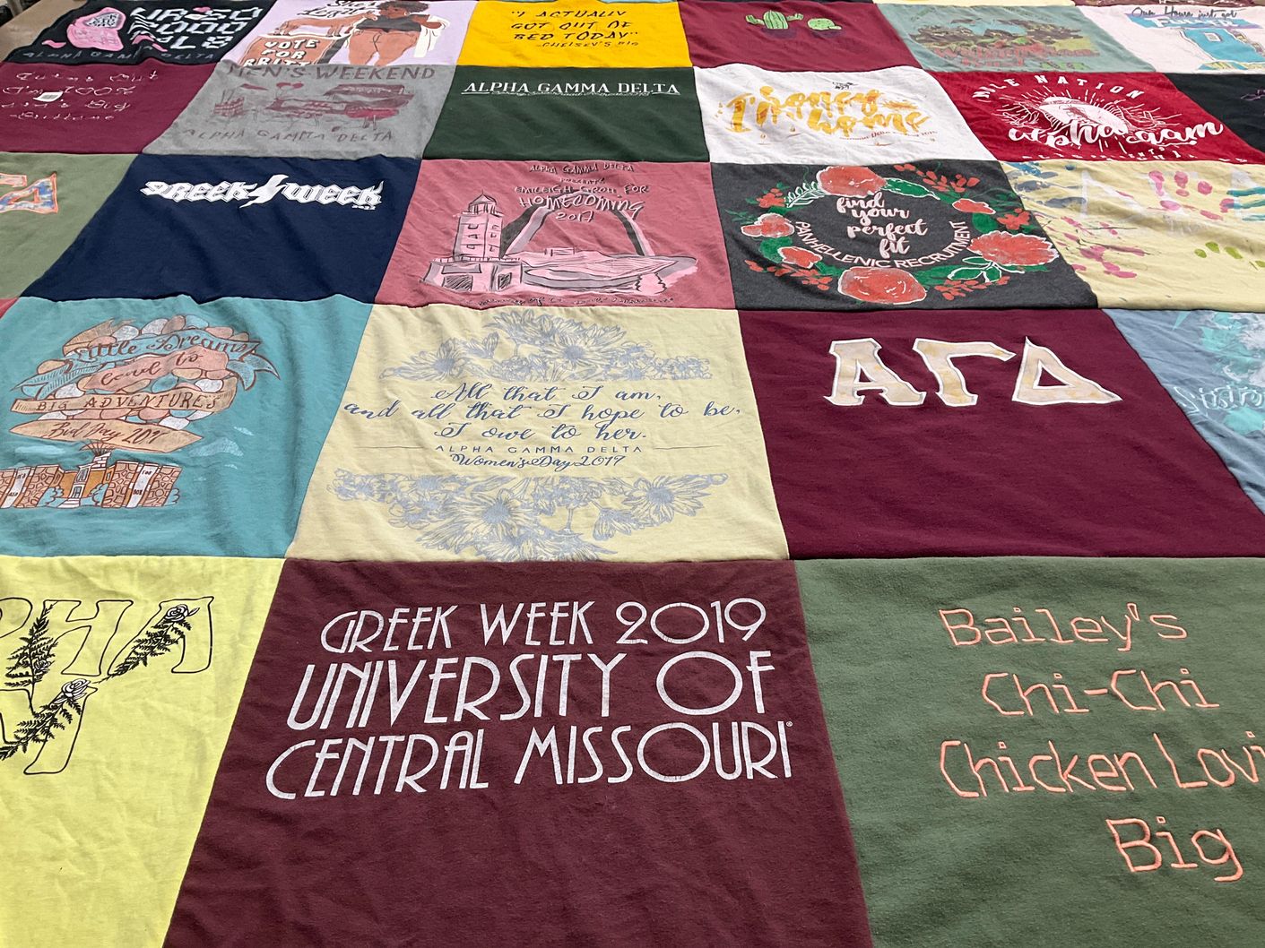 T-shirt quilt from university of central missouri by Brittane from MO