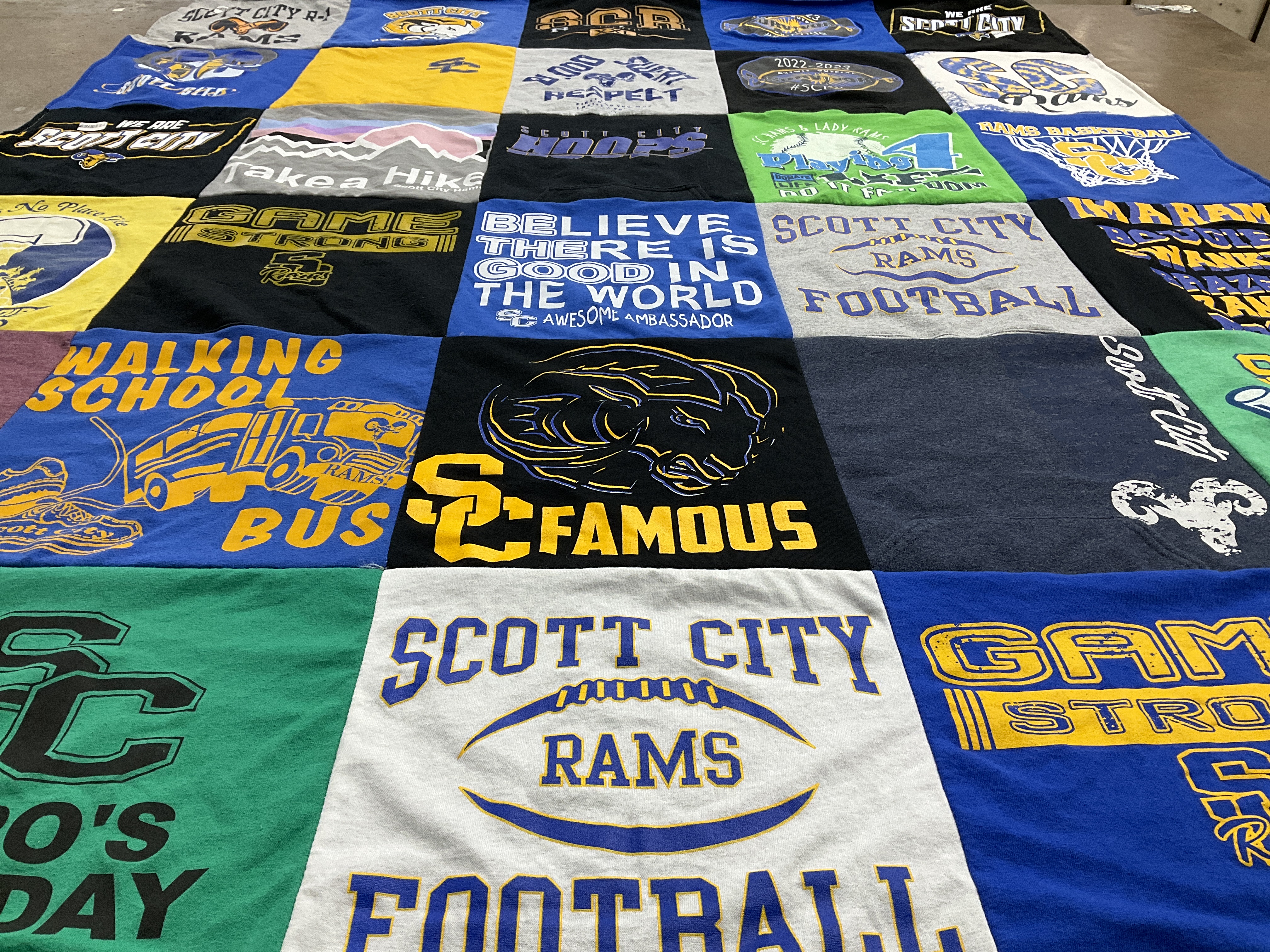 T-shirt quilt featuring scott city rams football by Chelsea from MO