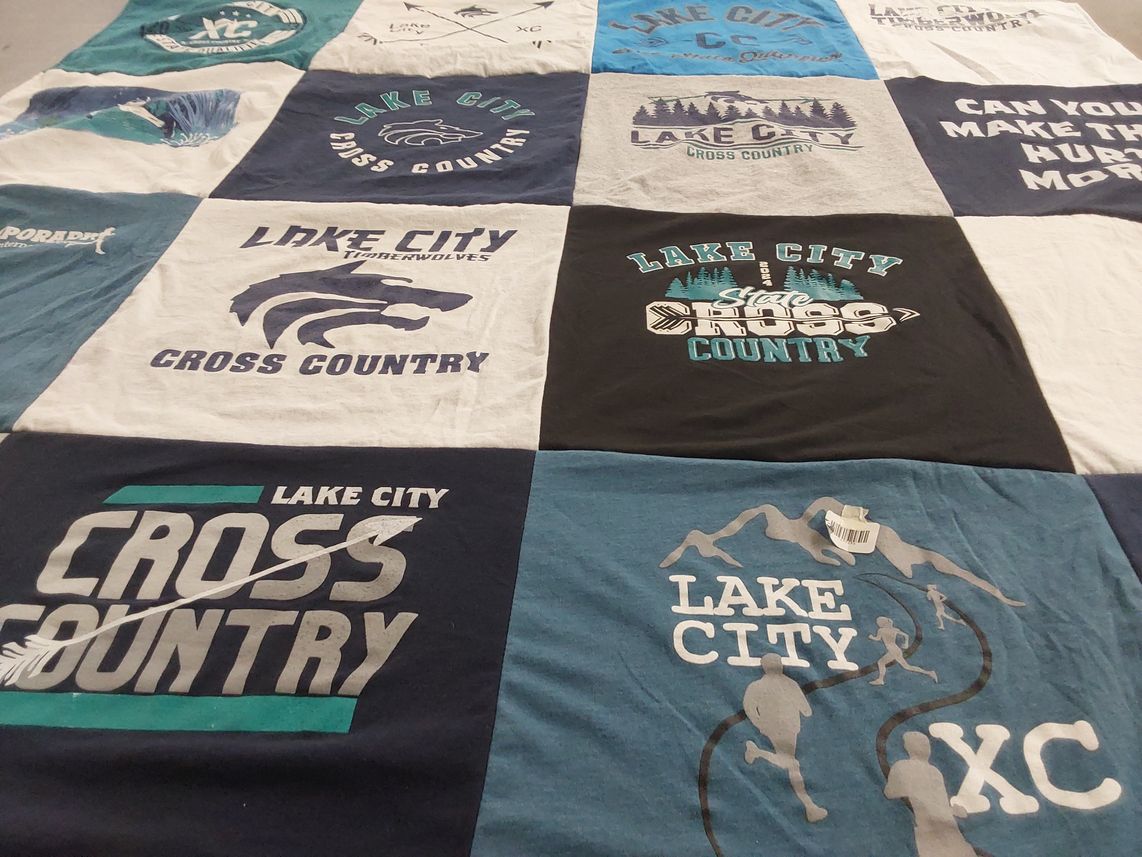 T-shirt quilt featuring lake city cross country team by Eric from ID