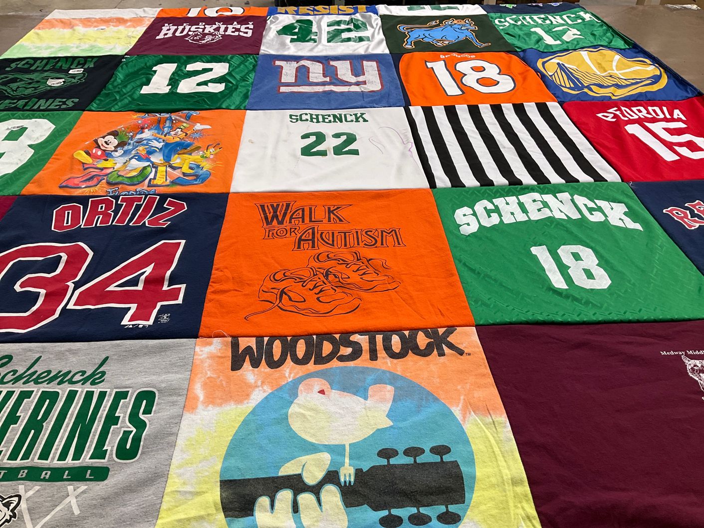 T-shirt quilt featuring schenk high school football by Stevi from ME