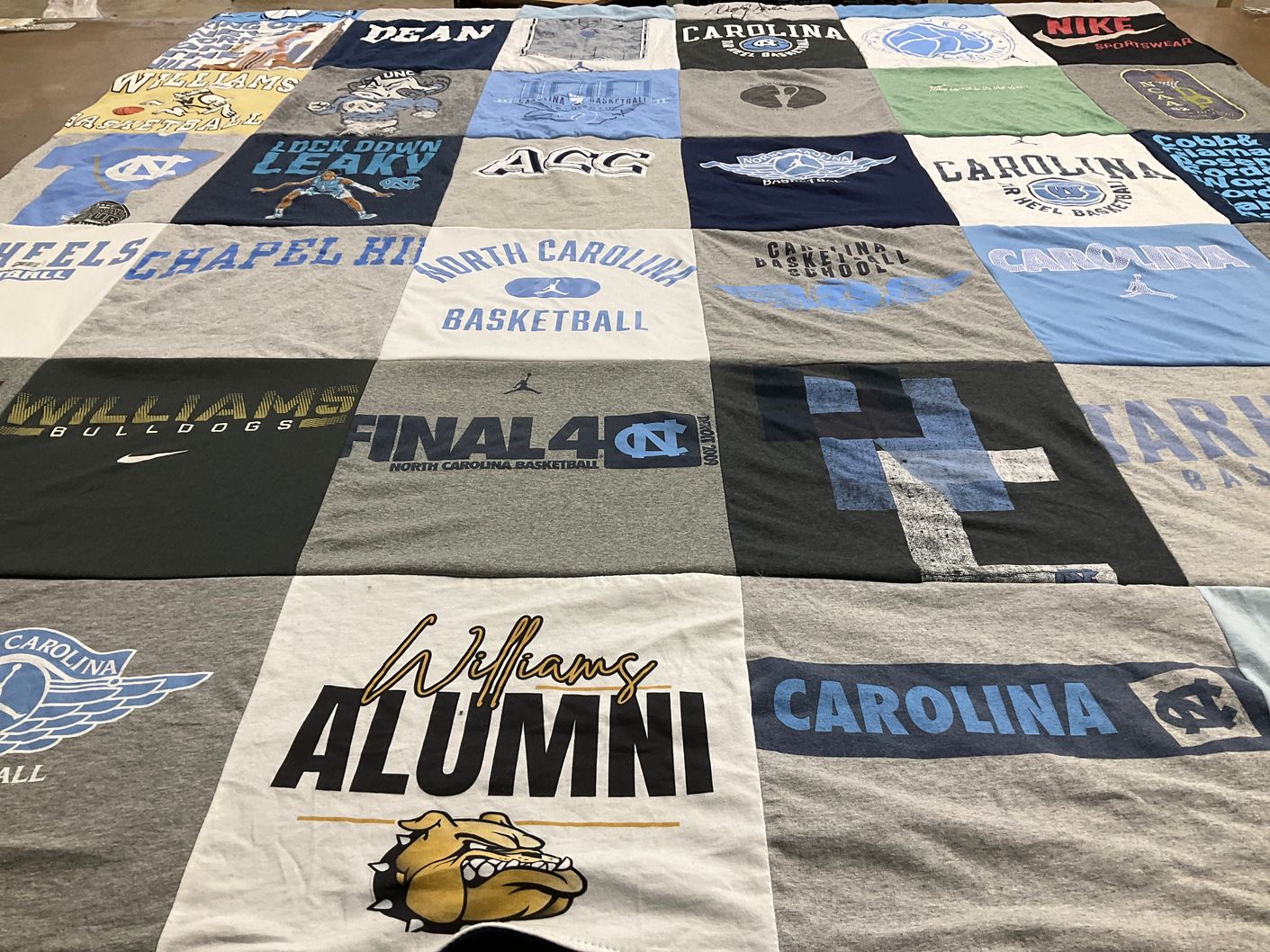 T-shirt quilt featuring university of north carolina basketball, williams college bulldogs by Jonathan from NC