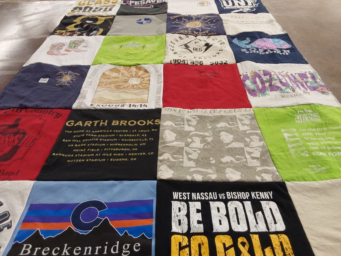 T-shirt quilt featuring west nassau high school, bishop kenny high school by Tamara from FL