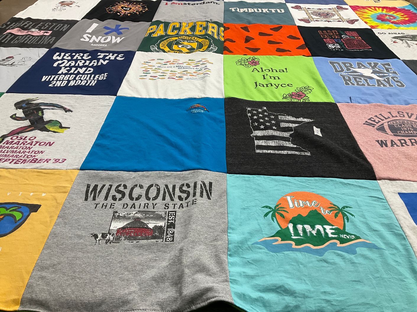 T-shirt quilt featuring green bay packers by Janyce from MN