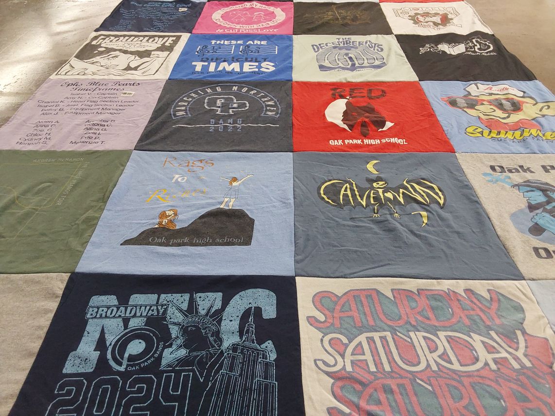 T-shirt quilt from oak park high school by Shanna from MO