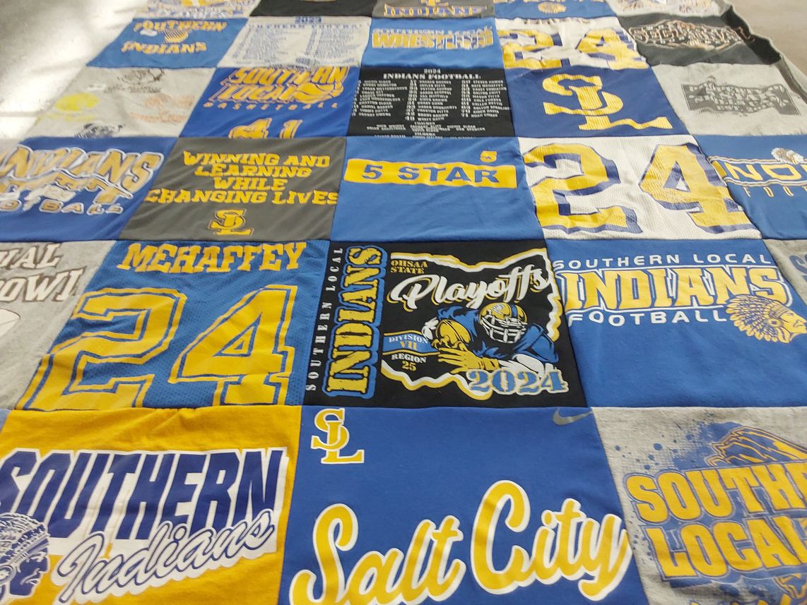 T-shirt quilt featuring southern local indians football by Rebecca from OH