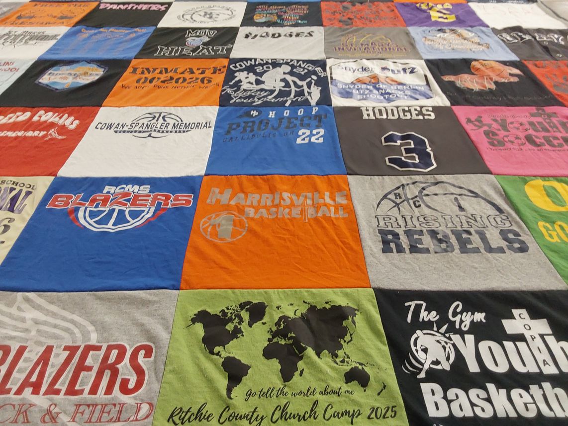 T-shirt quilt featuring rising rebels, blazers by Jessica from WV