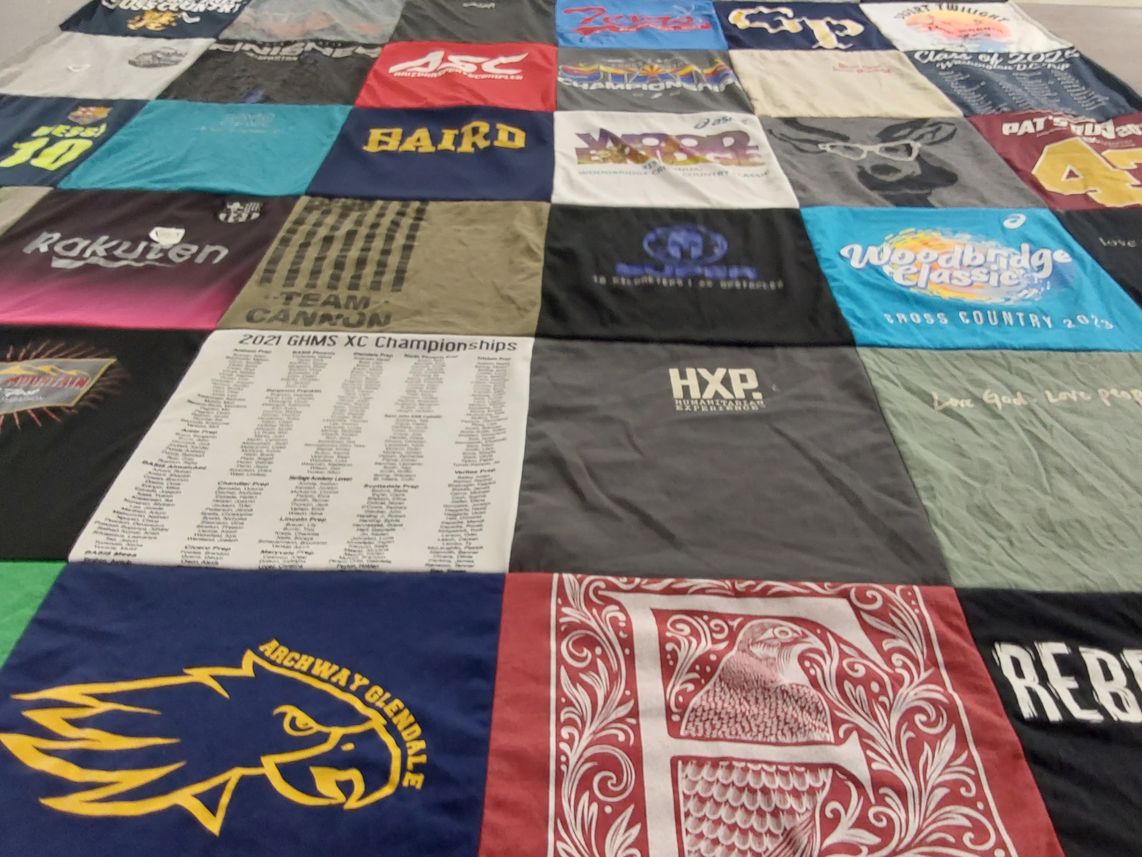T-shirt quilt featuring ghms xc team by Jan from AZ