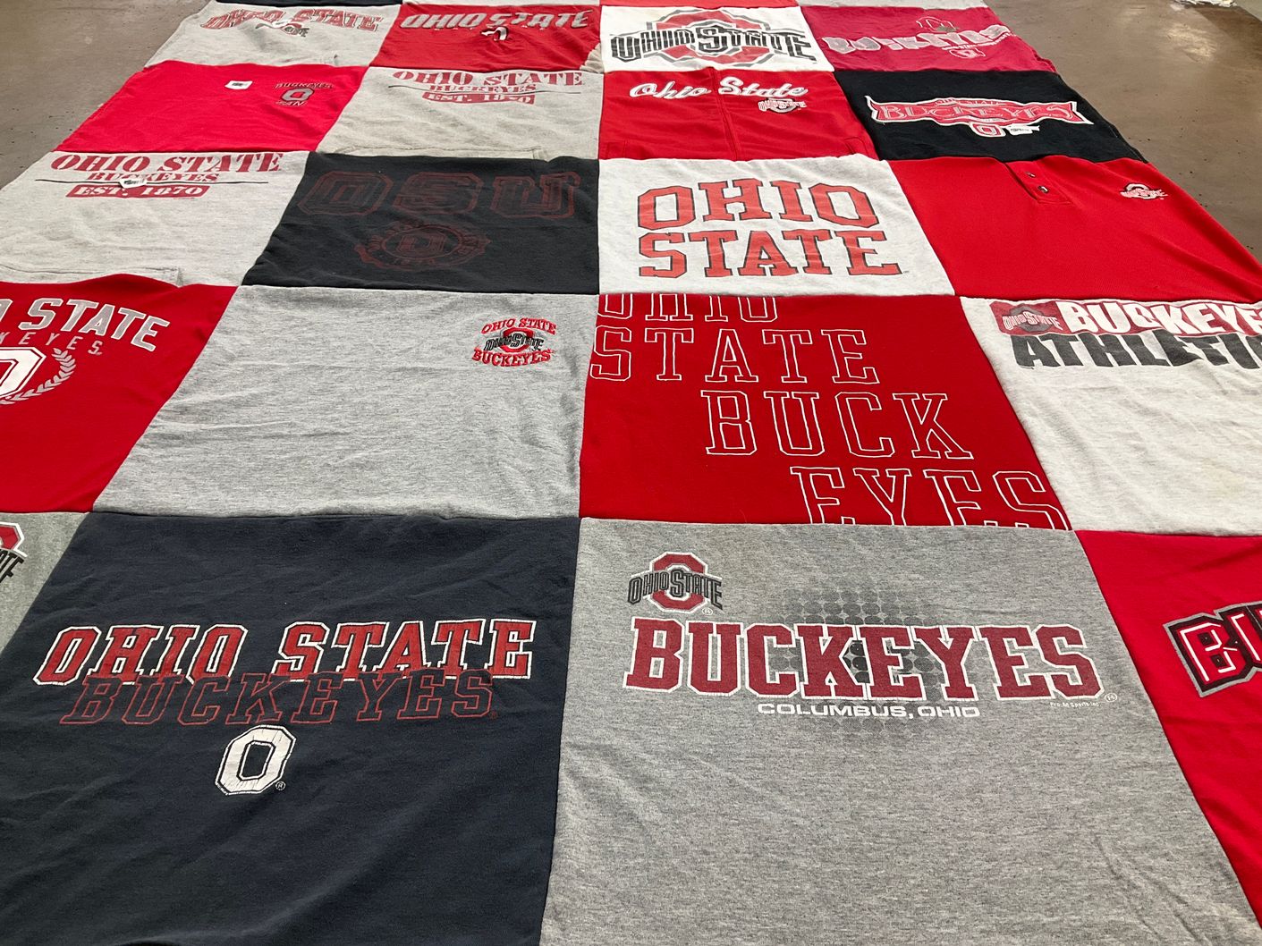 T-shirt quilt featuring ohio state buckeyes by tracey from IN